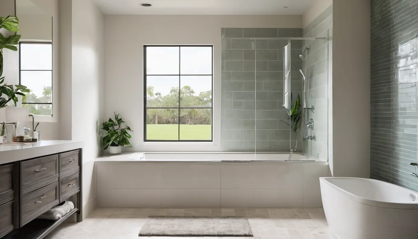 A bright, accessible bathroom with a walk-in tub in a Clearwater home