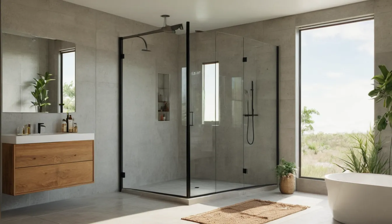A bright, modern walk-in shower with a low threshold in a the Clearwater area home bathroom