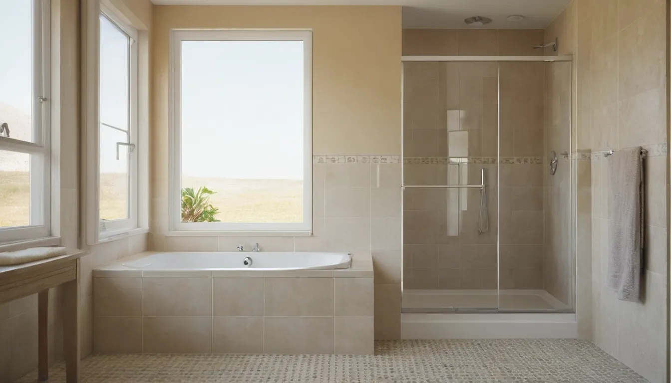 Smiling older homeowner sitting in a bright walk-in tub in a bathroom in the Clearwater area